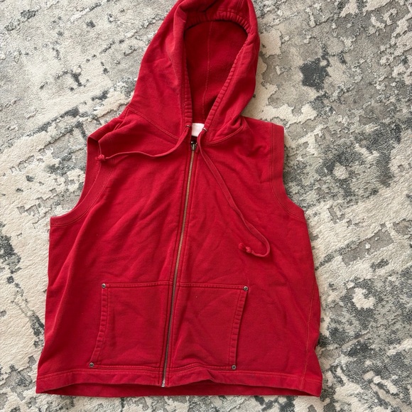 Liz Claiborne Other - Liz Claiborne Red Sleeveless Zip Hoodie